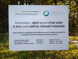 Bukovinka – nový zdroj pitné vody a jeho napojení na stávající vodovod
